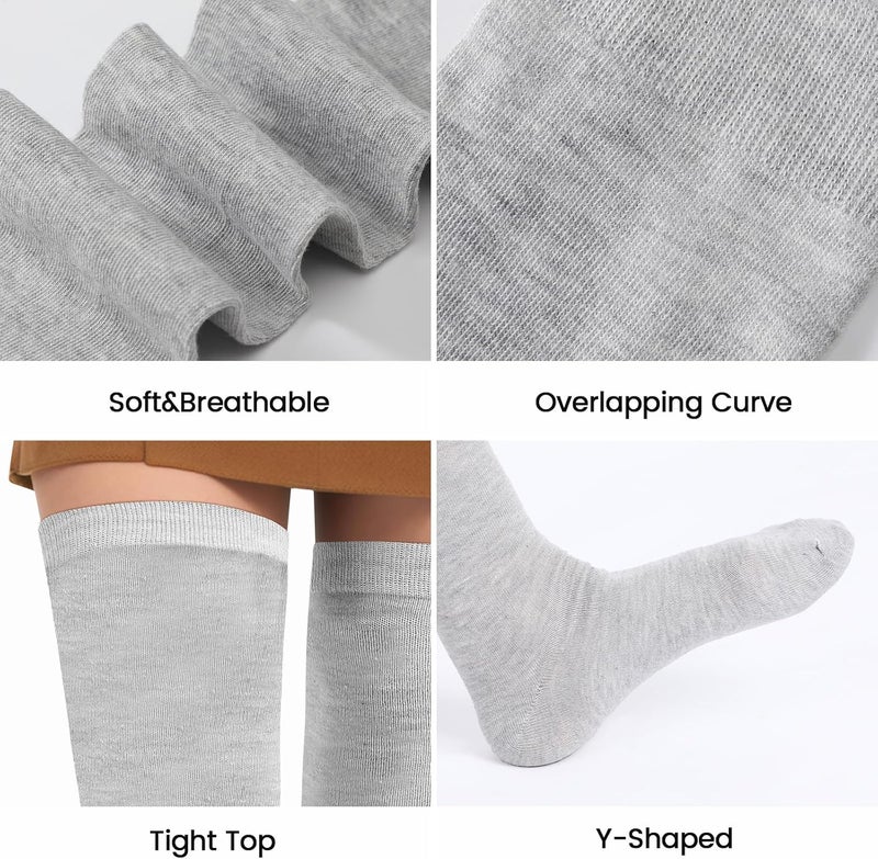 Pleneal Thigh High Socks - 1/2 Pairs Womens Thigh High Over Knee Boot Socks Leg Warmers - Image 3